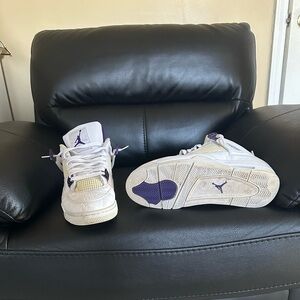 Jordan 4  Retro Metallic - White and Purple $175